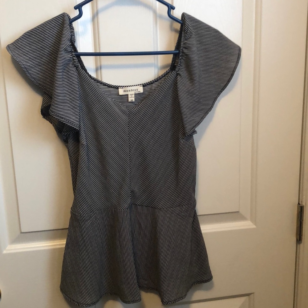 Black and white stripped blouse